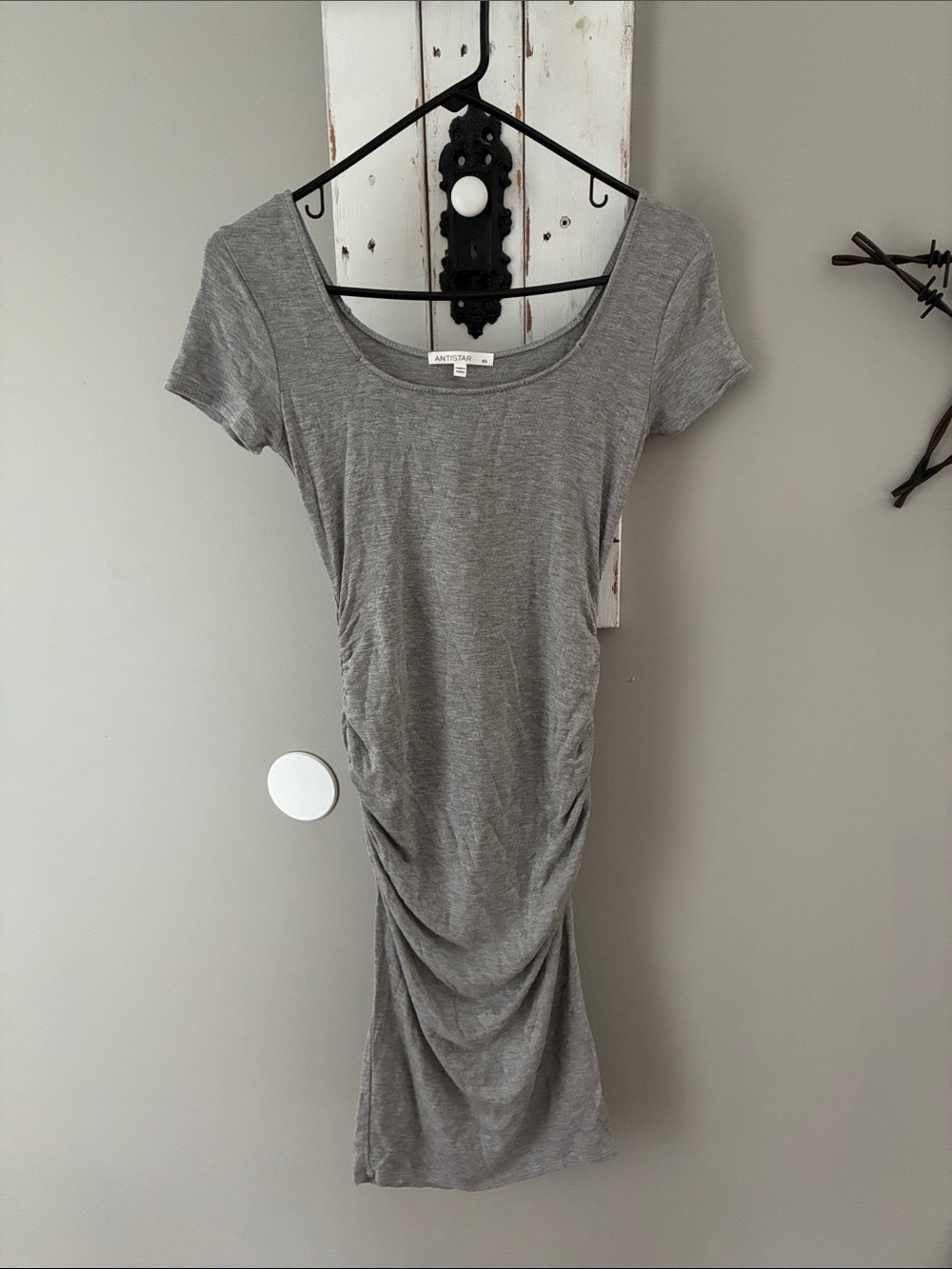 Gray fitted tee shirt dress